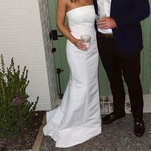 Amsale jaylin ivory bridesmaids dress size 2